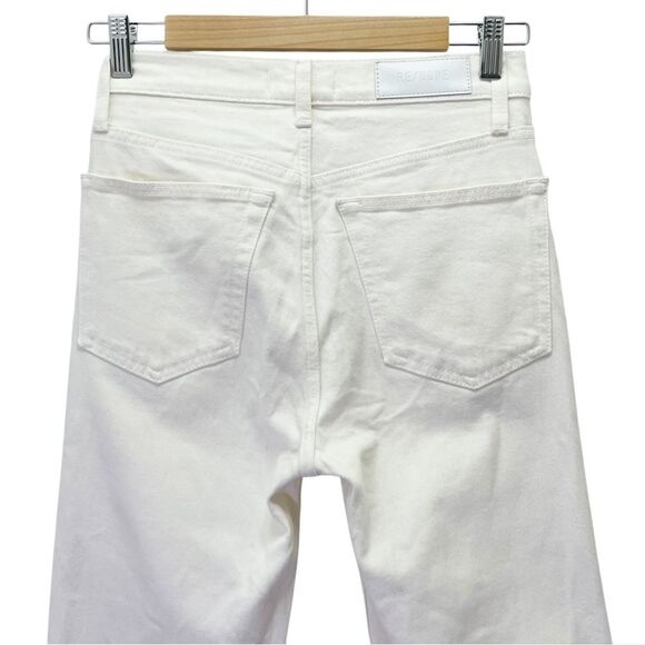 RE/DONE 90s High Rise Ankle Crop Raw Hem Jeans in Vintage White Size 26 | 2 - Picture 5 of 13